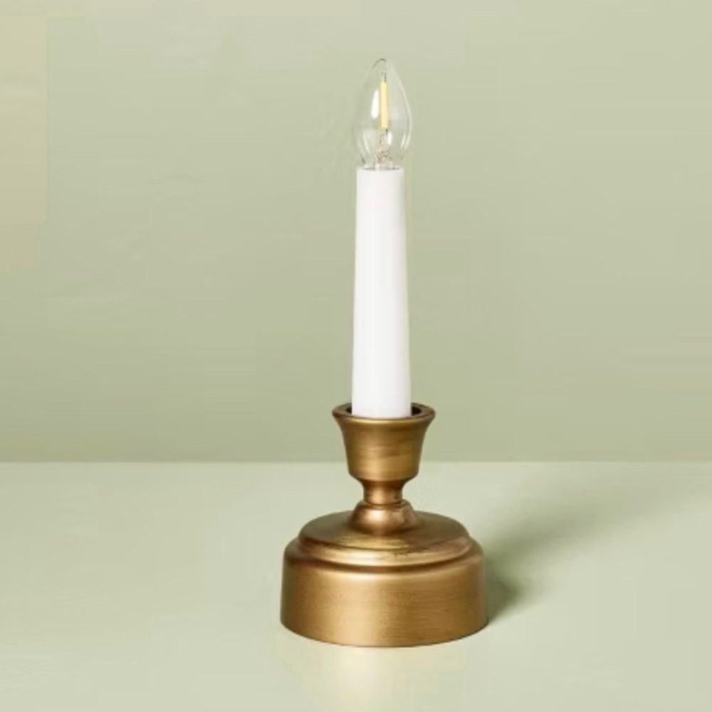Flameless Window Candle with Timer Brass - Hearth & Hand™ with Magnolia